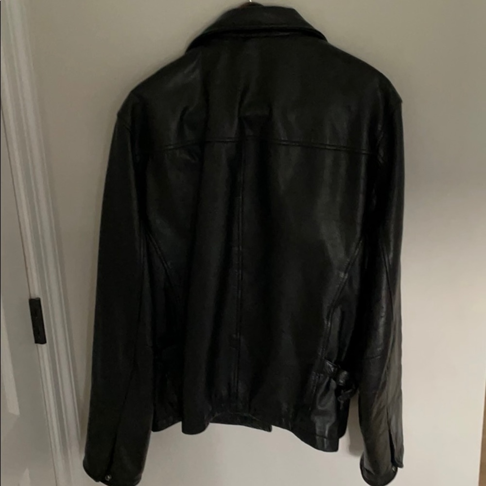 Leather Bomber Mc Jacket With Insert - image 2